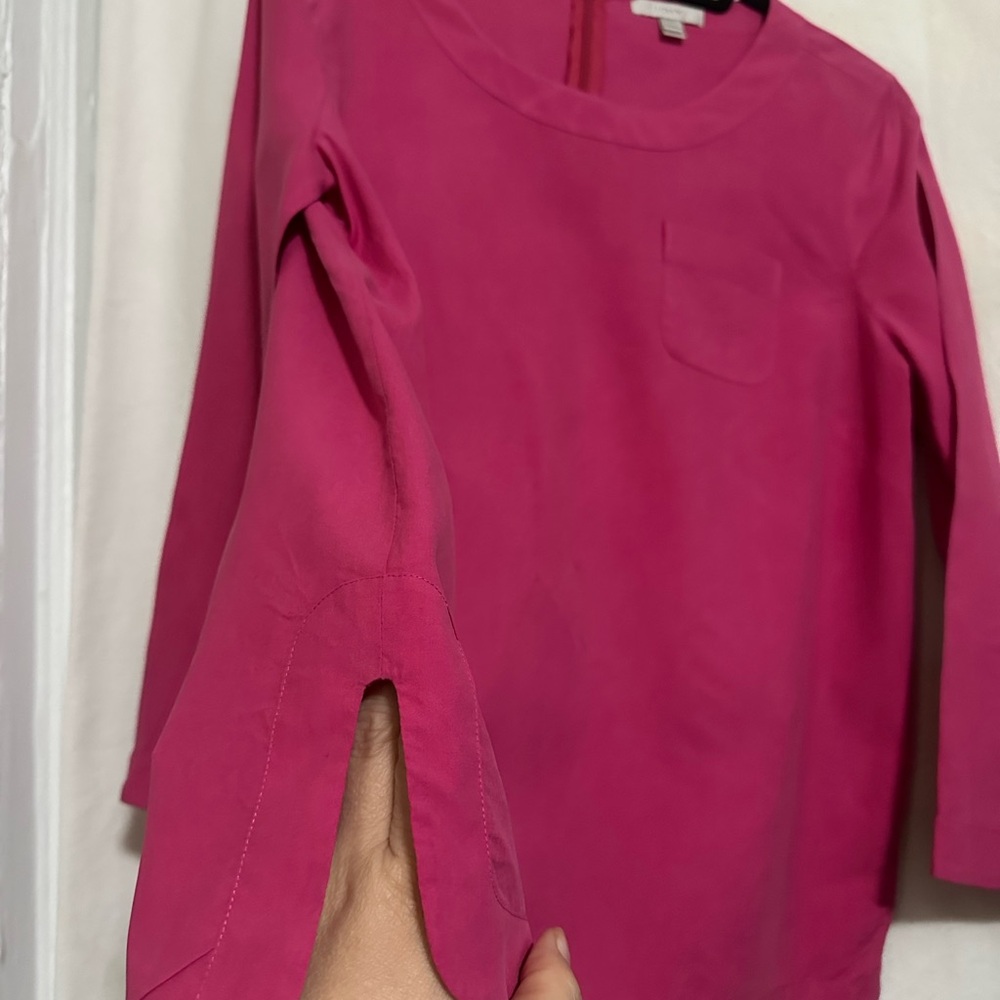 J. Crew Kids Fuchsia Long Sleeve silk top